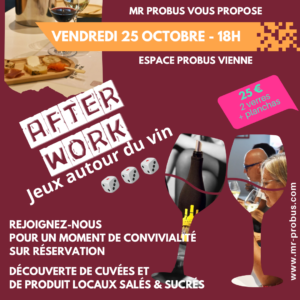 After Work dégustation Vins & Plancha le Vendredi 25 Octobre2024 à partir de 18h00